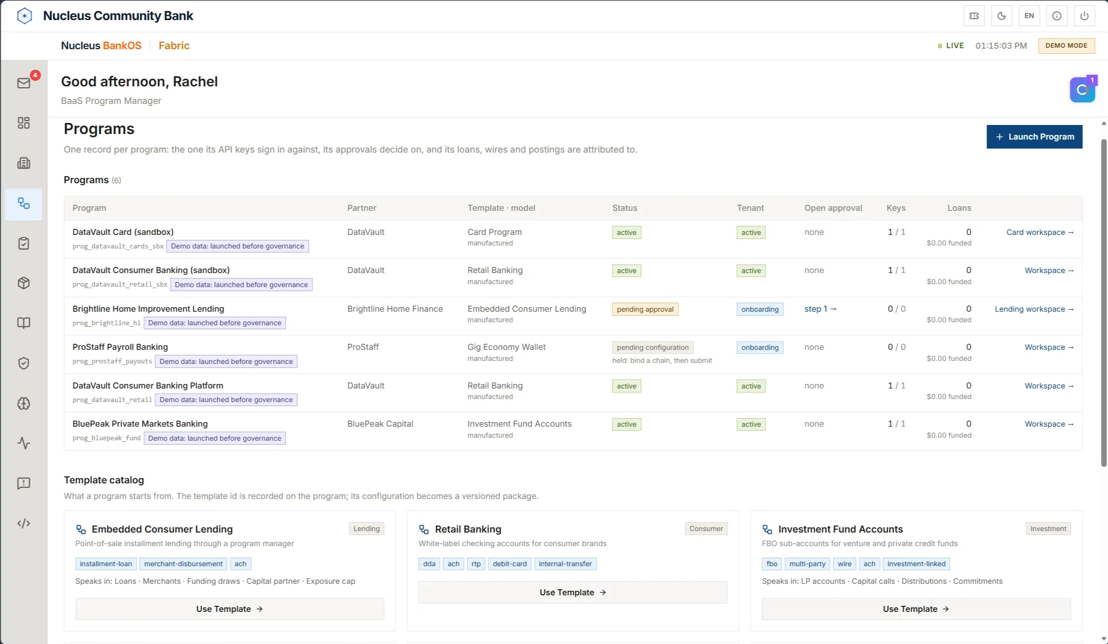 Fabric partner programs and template catalog